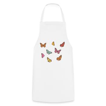 Butterfly - Cooking Apron - white - Front - AI Model Male 185 dark (185cm)
