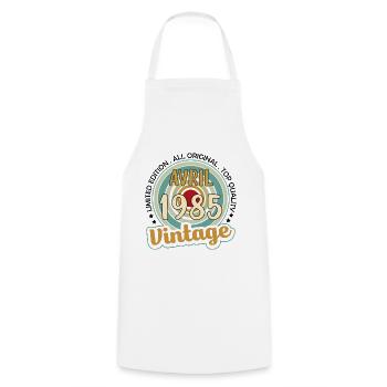 Vintage Flourish Cadeau Anniversaire Avril 1985 - Tablier de cuisine - blanc - Devant - AI Model Male 185 dark (185cm)