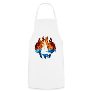 Sail Red Blue Fire Sailboat Sailor Sailing - Cooking Apron - white - Front - AI Model Male 185 dark (185cm)