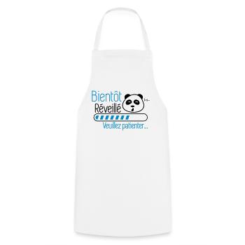 Bientôt reveillé Panda humour citations - Tablier de cuisine - blanc - Devant - AI Model Male 185 dark (185cm)