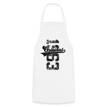 63RD BIRTHDAY ORIGINAL 1963 - Cooking Apron - white - Front - AI Model Male 185 dark (185cm)