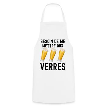 Besoin De Me Mettre Aux Verres Humour Apéro - Tablier de cuisine - blanc - Devant - AI Model Male 185 dark (185cm)
