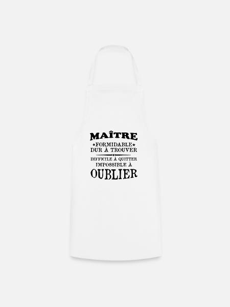 Maître formidable idée cadeau maître d'école - Tablier de cuisine - blanc