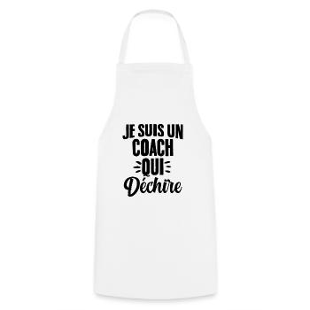 Ich bin ein Coach, der das Humorgeschenk zerreißt - Kochschürze - Weiß - Vorne - AI Model Male 185 dark (185cm)