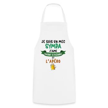 Saint Etienne Mec Sympa Bière Foot Homme Supporter - Tablier de cuisine - blanc - Devant - AI Model Male 185 dark (185cm)