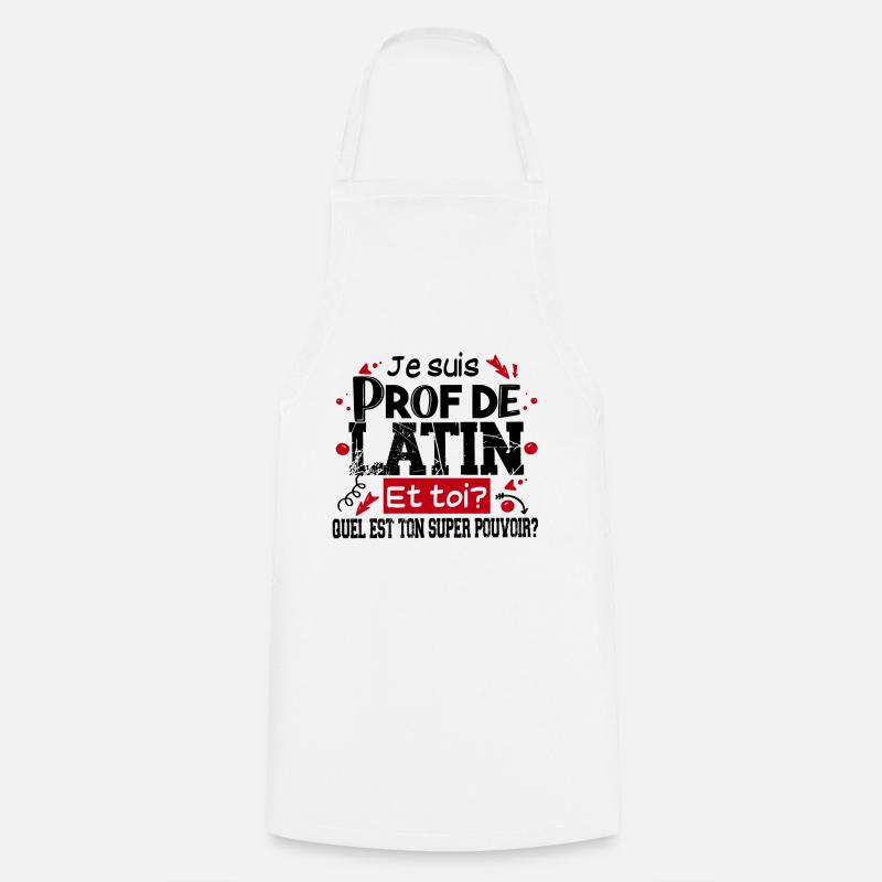 Prof Professeur Latin Métier Citations Noël - Tablier de cuisine - blanc