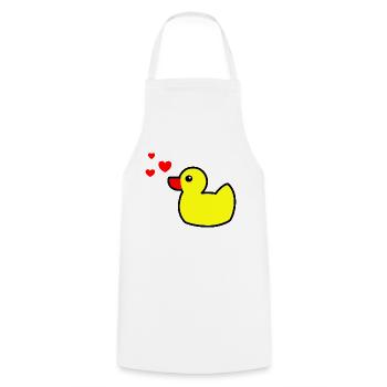Canard grinçant Jaune Saint-Valentin 2 - Tablier de cuisine - blanc - Devant - AI Model Male 185 dark (185cm)
