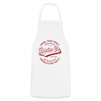 Denim Co. original vintage product handcrafted - Cooking Apron - white - Front - AI Model Male 185 dark (185cm)