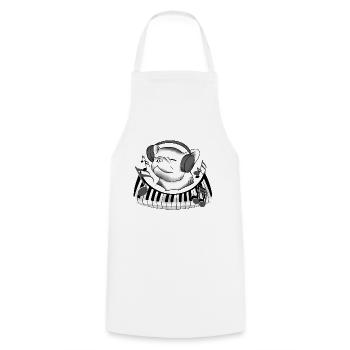 Bulldog music - Cooking Apron - white - Front - AI Model Male 185 dark (185cm)