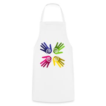 Pride Regenbogenfahne LGBT - Kochschürze - Weiß - Vorne - AI Model Male 185 dark (185cm)