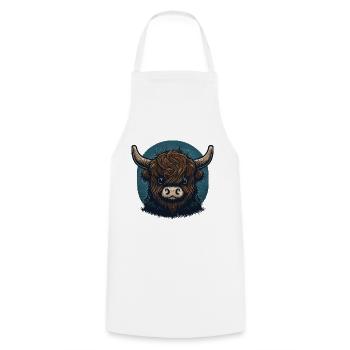 Baby Yak Head - Cooking Apron - white - Front - AI Model Male 185 dark (185cm)