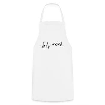 Laufenten Herzschlag Laufente éleveurs de volailles - Tablier de cuisine - blanc - Devant - AI Model Male 185 dark (185cm)