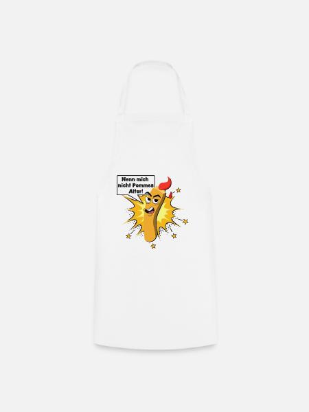 Pommes witzig - Kochschürze - Weiß