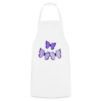 Butterflies purple - Cooking Apron - white - Front - AI Model Male 185 dark (185cm)