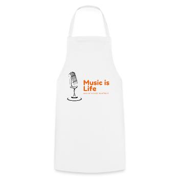 Collection La musique est la vie - Tablier de cuisine - blanc - Devant - AI Model Male 185 dark (185cm)