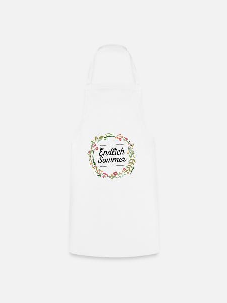 Endlich Sommer | Blumen Design | Geschenkidee - Kochschürze - Weiß