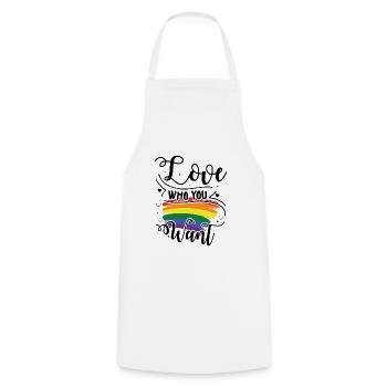 LGBTQ Regenbogen | Pride Schwul Lesbisch Geschenke - Kochschürze - Weiß - Vorne - AI Model Male 185 dark (185cm)
