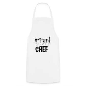 Chef kitchen food cook t shirt chef gift - Cooking Apron - white - Front - AI Model Male 185 dark (185cm)
