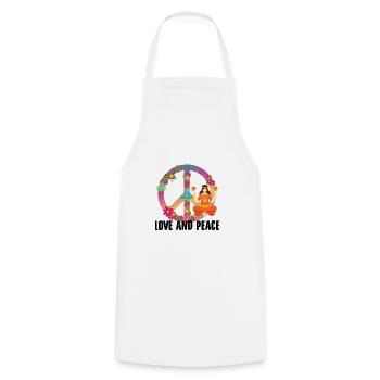 Hippie costume | Hippies outfit Peace gift ideas - Cooking Apron - white - Front - AI Model Male 185 dark (185cm)