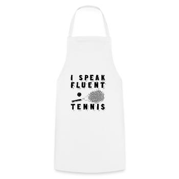 Playing tennis | Tennis racket gift idea - Cooking Apron - white - Front - AI Model Male 185 dark (185cm)