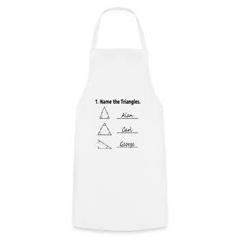 Nom des Triangles Mathe Nerd École cadeau - Tablier de cuisine - blanc - Devant - AI Model Male 185 dark (185cm)