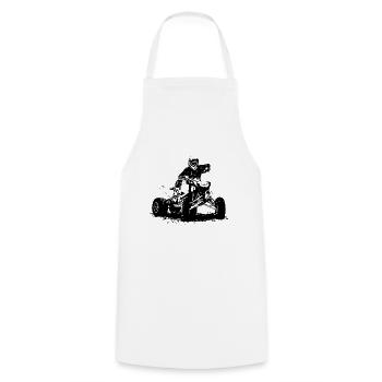 Quad Racing - ATV Racer - Cooking Apron - white - Front - AI Model Male 185 dark (185cm)