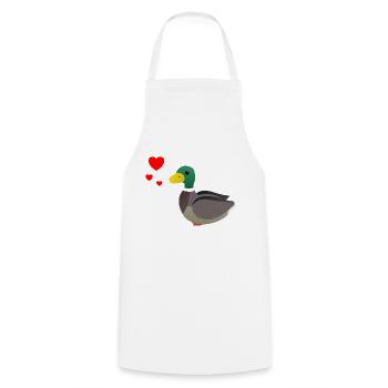 Duck Valentine's Day 2 - Cooking Apron - white - Front - AI Model Male 185 dark (185cm)