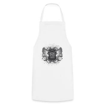 design logo les ailes retro style - Tablier de cuisine - blanc - Devant - AI Model Male 185 dark (185cm)