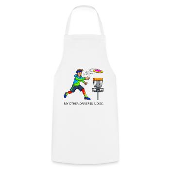 Lecteur de disc golf - Tablier de cuisine - blanc - Devant - AI Model Male 185 dark (185cm)