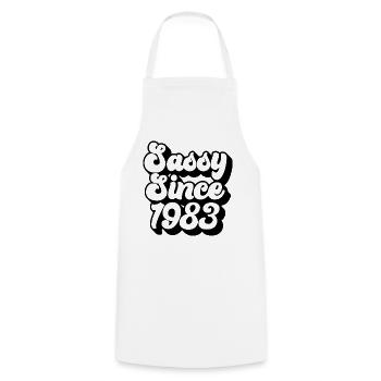 frech seit 1983, Geschenk zum 40. Geburtstag 40 Jahre alt - Kochschürze - Weiß - Vorne - AI Model Male 185 dark (185cm)