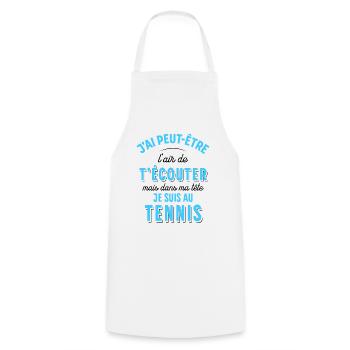 Tennis cadeau pour Tennisman rigolo Drôle Citation - Tablier de cuisine - blanc - Devant - AI Model Male 185 dark (185cm)