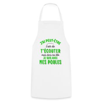 Poules Cadeau Humour Potager Citation Jardin Drôle - Tablier de cuisine - blanc - Devant - AI Model Male 185 dark (185cm)