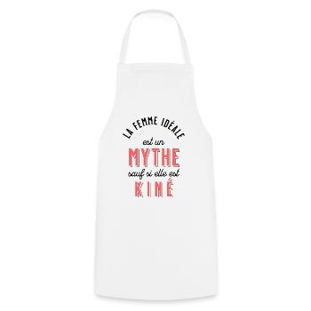 Kiné Cadeau pour Kinésithérapeute Rigolo Humour - Tablier de cuisine - blanc - Devant - AI Model Male 185 dark (185cm)