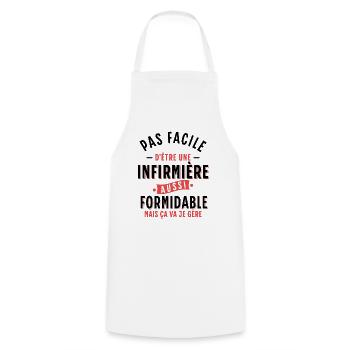 Infirmière Cadeau Rigolo Humour Femme Médecine - Tablier de cuisine - blanc - Devant - AI Model Male 185 dark (185cm)