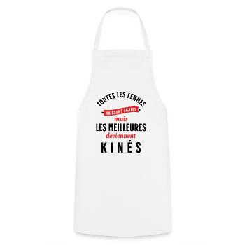 Kiné Cadeau pour Kinésithérapeute Rigolo Humour - Tablier de cuisine - blanc - Devant - AI Model Male 185 dark (185cm)