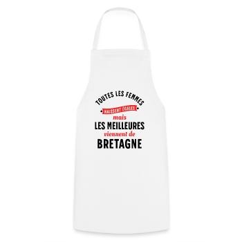 Bretagne cadeau pour bretonne Citation Région - Tablier de cuisine - blanc - Devant - AI Model Male 185 dark (185cm)