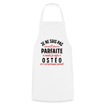Ostéo Cadeau pour Ostéopathe Rigolo Humour Dicton - Tablier de cuisine - blanc - Devant - AI Model Male 185 dark (185cm)