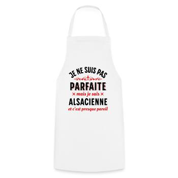Alsace Région Cadeau pour Alsacienne Rigolo Humour - Tablier de cuisine - blanc - Devant - AI Model Male 185 dark (185cm)