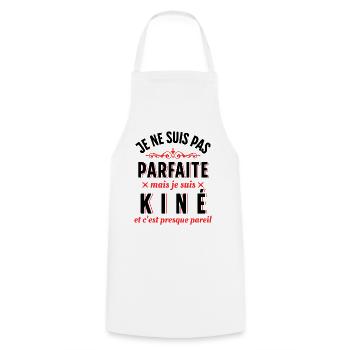 Kiné Cadeau pour Kinésithérapeute Rigolo Humour - Tablier de cuisine - blanc - Devant - AI Model Male 185 dark (185cm)