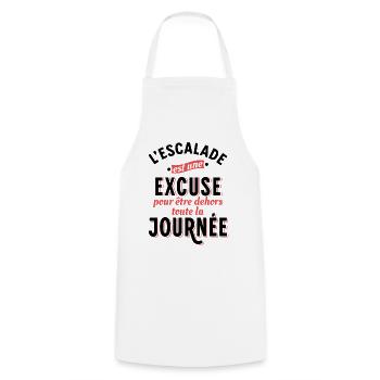 Escalade Cadeau pour Grimpeur Dicton Humour Slogan - Tablier de cuisine - blanc - Devant - AI Model Male 185 dark (185cm)