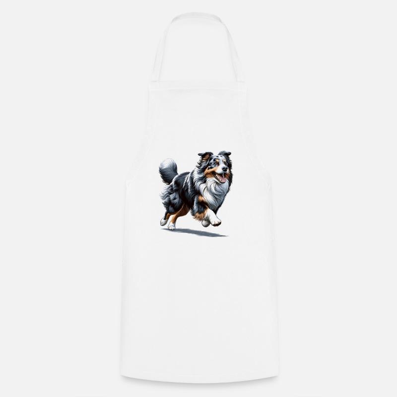 Australian Shepherd Blue Merle Aussie Hunde - Kochschürze - Weiß
