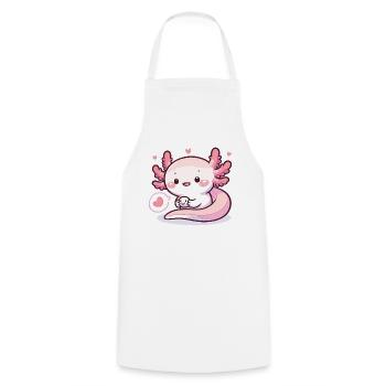 Cute Axolotl with Heart Axolotls - Cooking Apron - white - Front - AI Model Male 185 dark (185cm)