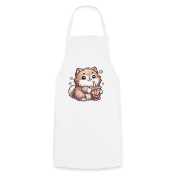 Katzen trinken Bubble Tea kawaii Boba Katze - Kochschürze - Weiß - Vorne - AI Model Male 185 dark (185cm)