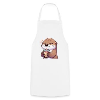 Ottern trinken Bubble Tea kawaii Boba Otter - Kochschürze - Weiß - Vorne - AI Model Male 185 dark (185cm)
