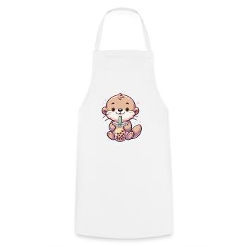 Ottern trinken Bubble Tea kawaii Boba Otter - Kochschürze - Weiß - Vorne - AI Model Male 185 dark (185cm)