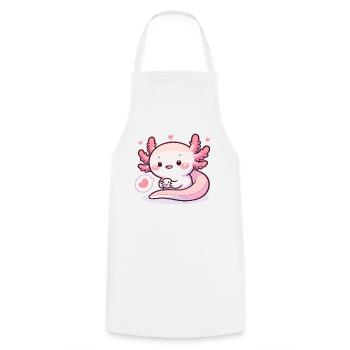 Cute Axolotl with Heart Axolotls - Cooking Apron - white - Front - AI Model Male 185 dark (185cm)