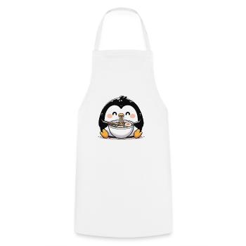 Penguin with noodles ramen kawaii penguin - Cooking Apron - white - Front - AI Model Male 185 dark (185cm)