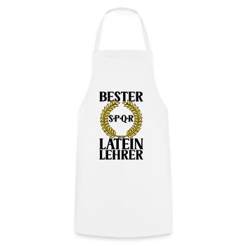 Latein Lehrer - Kochschürze - Weiß - Vorne - AI Model Male 185 dark (185cm)