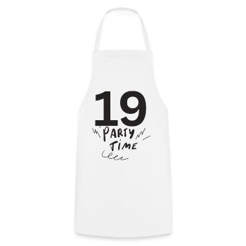 19 - Cooking Apron - white - Front - AI Model Male 185 dark (185cm)
