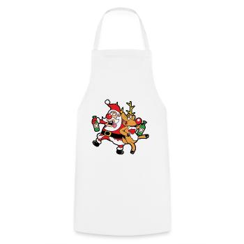 Père Noël père Noël Noël Santa - Tablier de cuisine - blanc - Devant - AI Model Male 185 dark (185cm)